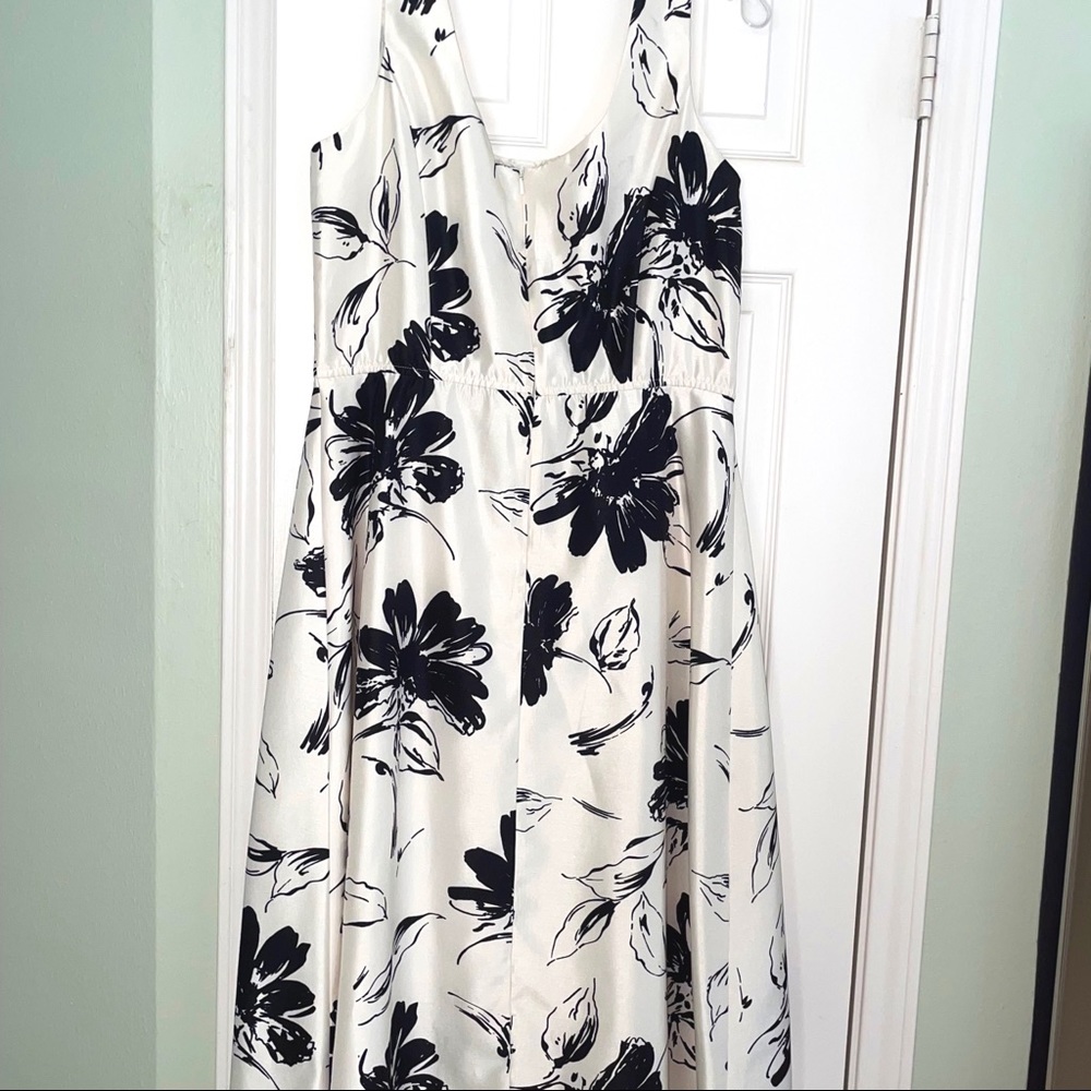 Clearwater Creek Dress, Ivory w/Black, Sz. 14, EUC